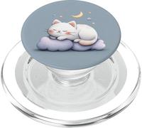 Simpatico gatto addormentato su nuvola, luna, stelle, estetica PopSockets PopGrip per MagSafe
