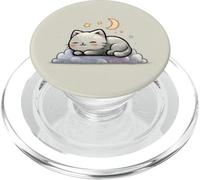 Simpatico gatto addormentato su nuvola, luna, stelle, estetica PopSockets PopGrip per MagSafe
