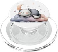 Simpatico gatto addormentato su nuvola, luna, stelle, estetica PopSockets PopGrip per MagSafe