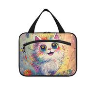 Simpatico gatto appeso kit da barba borsa da viaggio con gancio, designer Necessities Makeup Organizer Bag per viaggio Essentials Cruises bolso de maquillaje para Mujer L