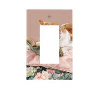 Simpatico gatto arancione bianco che legge un vecchio libro interruttore della luce piastra da parete piastra frontale copertura singolo bilanciere 1 banda decoratore presa coperture per la casa