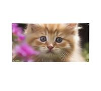 Simpatico gatto banner segno per esterni interni compleanno sfondo poster decorazioni per feste forniture sfondo foto con occhielli bandiera da parete personalizzata