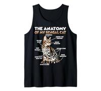 Simpatico Gatto Bengala T per Proprietari di Gatti Anatomia Canotta