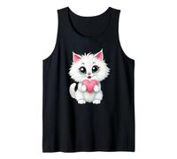 Simpatico gatto bianco con cuore 1 - Fan Fun Canotta