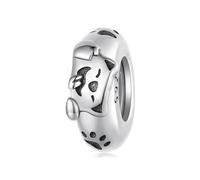 Simpatico gatto cane animale domestico distanziatore zampa ciondolo ciondolo charm in argento sterling 925 con perla adatta per braccialetto Pandora per donne, keineKeine Größe verfügbar, Argento