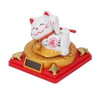 Simpatico Gatto Che Agita Ad Energia Solare con Custodia, Braccio Che Agita il Gatto Fortunato, Figurine di Gatto Decorazione del Cruscotto 'Auto Fortuna Fortunata Ricchezza