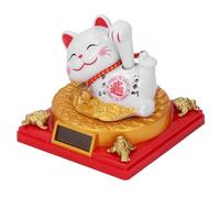 Simpatico Gatto Che Agita Ad Energia Solare con Custodia, Braccio Che Agita il Gatto Fortunato, Figurine di Gatto Decorazione del Cruscotto 'Auto Fortuna Fortunata Ricchezza
