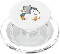 Simpatico gatto che cavalca un unicorno magico felino PopSockets PopGrip per MagSafe
