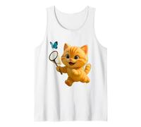 Simpatico Gatto Che insegue la Farfalla, Adorabile Leone Animato Il Gatto Canotta