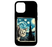 Simpatico gatto curioso di Van Gogh Notte stellata Custodia per iPhone 12/12 Pro