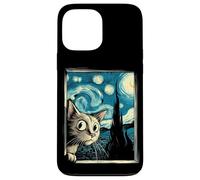 Simpatico gatto curioso di Van Gogh Notte stellata Custodia per iPhone 13 Pro Max