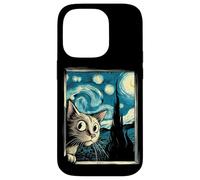 Simpatico gatto curioso di Van Gogh Notte stellata Custodia per iPhone 14 Pro