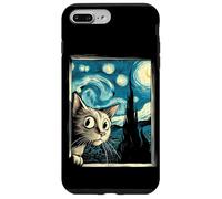 Simpatico gatto curioso di Van Gogh Notte stellata Custodia per iPhone 7 Plus/8 Plus