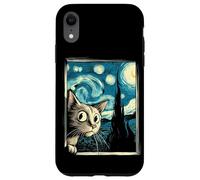 Simpatico gatto curioso di Van Gogh Notte stellata Custodia per iPhone XR