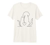 Simpatico Gatto e Cane Coccole per Proprietari di Animali Domestici Gattini Amanti dei Cuccioli Maglietta Premium