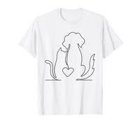 Simpatico Gatto e Cane Coccole per Proprietari di Animali Domestici Gattini Amanti dei Cuccioli Maglietta