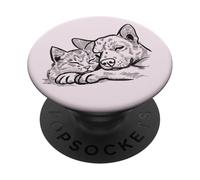 Simpatico gatto e cane coccole per proprietari di animali domestici gattini amanti dei cuccioli PopSockets PopGrip Adesivo