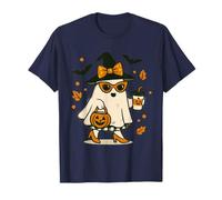 Simpatico Gatto Fantasma con zucche per Halloween, Donne, Uomini, Bambini Maglietta