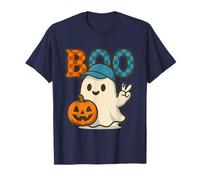 Simpatico Gatto Fantasma con zucche per Halloween, Donne, Uomini, Bambini Maglietta