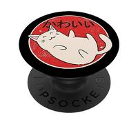 Simpatico gatto giapponese Maneki Neko, gatto giapponese kawaii PopSockets PopGrip Adesivo