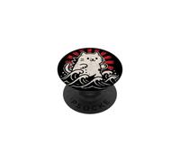 Simpatico gatto giapponese ondulato - Kawaii Lucky Kitty Retro Ris PopSockets PopGrip Adesivo