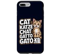 Simpatico gatto in diverse lingue divertente per amanti dei gatti mamme e papà Custodia per iPhone 7 Plus/8 Plus