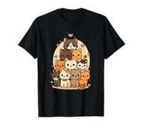Simpatico Gatto Kawaii Neko Divertente Gattino Amante dei Gatti Cartone Animato Regalo Maglietta