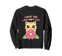Simpatico Gatto Kawaii | Ti Voglio Non Posso flirtare Felpa