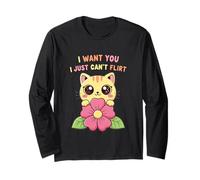 Simpatico Gatto Kawaii | Ti Voglio Non Posso flirtare Maglia a Manica