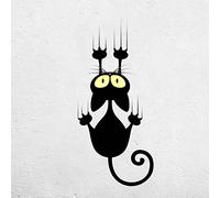 Simpatico gatto nero che graffia il muro adesivo, decorazione per la casa, decalcomanie in vinile, adesivo per frigorifero, armadio e porta, stencil per asilo nido, LOL Surprise, poster con gatti e