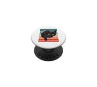 Simpatico gatto nero con occhi gialli, panno strappato PopSockets PopGrip Adesivo