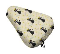 Simpatico gatto nero e corona stampato Bike Seat Cover Impermeabile Bicicletta Seat Pad Covers Cuscino Protettivo Coprisella Per Uomini Donne
