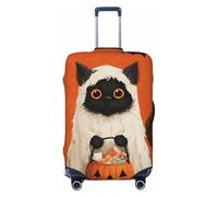 Simpatico gatto nero in un fantasma bianco foglio elastico da viaggio coperture antipolvere antigraffio valigia Protector Fit 22-24 pollici