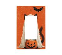 Simpatico gatto nero in un fantasma bianco foglio luce interruttore piastra da parete copertura piastra frontale singolo bilanciere 1 banda decoratore presa coperture per la casa cucina camera bagno