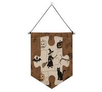 Simpatico gatto nero zucca strega per Halloween banner appeso con asta telescopica pin display banner appeso decorazioni per feste per Festival & giorno speciale suministros para fiesta de a?o nuevo