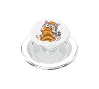 Simpatico gatto pancake pila colazione cartone animato design PopSockets PopGrip per MagSafe