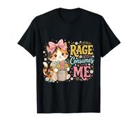 Simpatico Gatto Rabbia Mi consuma Divertente Gattino Fiore Maglietta