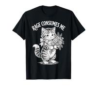 Simpatico Gatto Rabbia Mi consuma Divertente Gattino Fiore Maglietta