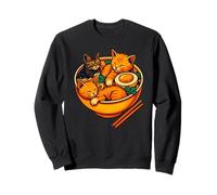 Simpatico Gatto Ramen Bowl Divertente Kawaii Noodle Design Felpa
