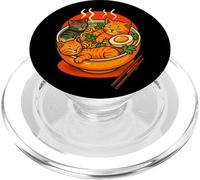 Simpatico gatto Ramen Bowl divertente Kawaii Noodle Design PopSockets PopGrip per MagSafe