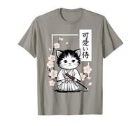 Simpatico Gatto Samurai Kawaii - Sakura Giapponese Maglietta