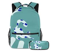 Simpatico gatto stile e funzionalità senza sforzo, zaino con astuccio, set di zaini per la scuola premium per ragazzi ragazze adolescenti, Multicolore#07, B：29.4x20x40cm P：19x7.5x3.8cm, Zaini Daypack