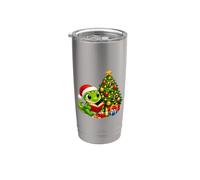 Simpatico geco che legge un libro albero di Natale Bicchiere termico in acciaio inox doppia parete