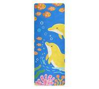 Simpatico giallo delfino sottile tappetino da yoga per gli uomini stampato, antiscivolo, tappetino da yoga asciugamano antiscivolo e borsa tapete para ejercicio 180,3 x 66 cm