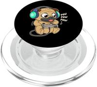 Simpatico giocatore di videogiochi Pug PopSockets PopGrip per MagSafe