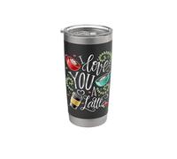 Simpatico gioco di parole a forma di cuore con scritta «I love you a latte» Bicchiere termico in acciaio inox doppia parete