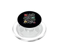 Simpatico gioco di parole a forma di cuore con scritta «I love you a latte» PopSockets PopGrip per MagSafe