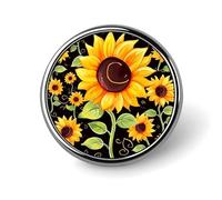Simpatico girasole rotondo distintivo personalizzato in metallo bavero distintivo adatto abbigliamento borse cappello spilla stampata umoristica distintivo decorazioni per feste accessori per uomini