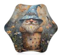 Simpatico Gnomo Fiore Retro Vaso Ombrello per la pioggia per bambini Ombrello Protezione UV con striscia riflettente (scenario) con manico facile da impugnare per i viaggi