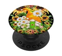 Simpatico gnomo floreale margherita per donne e mamma girasole estate PopSockets PopGrip Adesivo